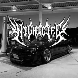 Nightlife Gothic Style V4 Windshield Banner Vinyl Decal for Cars JDM Muscle Easy Install Metal Font Stickers Perfect for Enhancing Vehicle Style