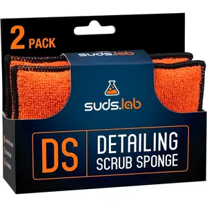 Microfiber Detailing Scrub Pad 2 Pack-Car Interior Cleaning & Detailing Microfiber Scrub Pads - Safe On Leather, Vinyl, Plastic, Etc