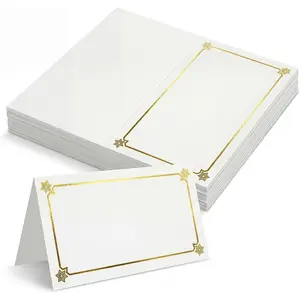 Premium Place Cards for table setting, name cards Used for Table Decoration, Seat Cards with Gold Foil Border&Corner Motifs, 2x3.5-Inch Tent Cards - Perfect for Weddings, Tables, Dinner Parties 50Pcs