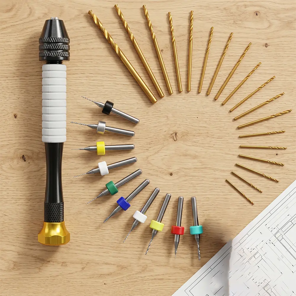 Micro Drill Bits Set with Pin Vise – Small Hand Drill, Manual Pin Vise Hand Drill for Resin, Polymer Clay, Jewelry Making, Beads, Wood, Plastic, Model Craft – Precision Mini Hand Drill Kit for DIY Jewelry & Hobby Projects