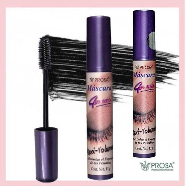 Prosa 4 IN 1 Maxi-Volume Waterproof Mascara by PROSA q tips Volumizing Lengthening Push Up bottom lashes eyeliner Professional roll elf