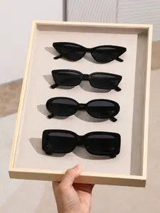 Elegant Women's Casual Fashionable Sunglasses Set of 4, Perfect for Driving, Shopping, Music Festivals, Classic Style, Inspired Design