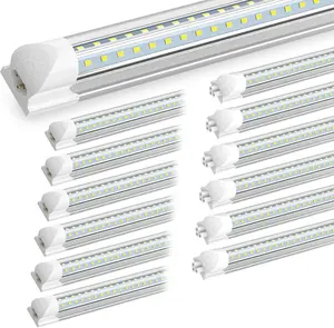 GE 12-Pack ETL 8FT Shop Light 100W 15000LM 6500K | Linkable V-Shape Led Shop Light | Plug & Play T8 Tube Lights for Garage, Warehouse, Basement | Ultra Bright Energy-Saving Commercial Lighting