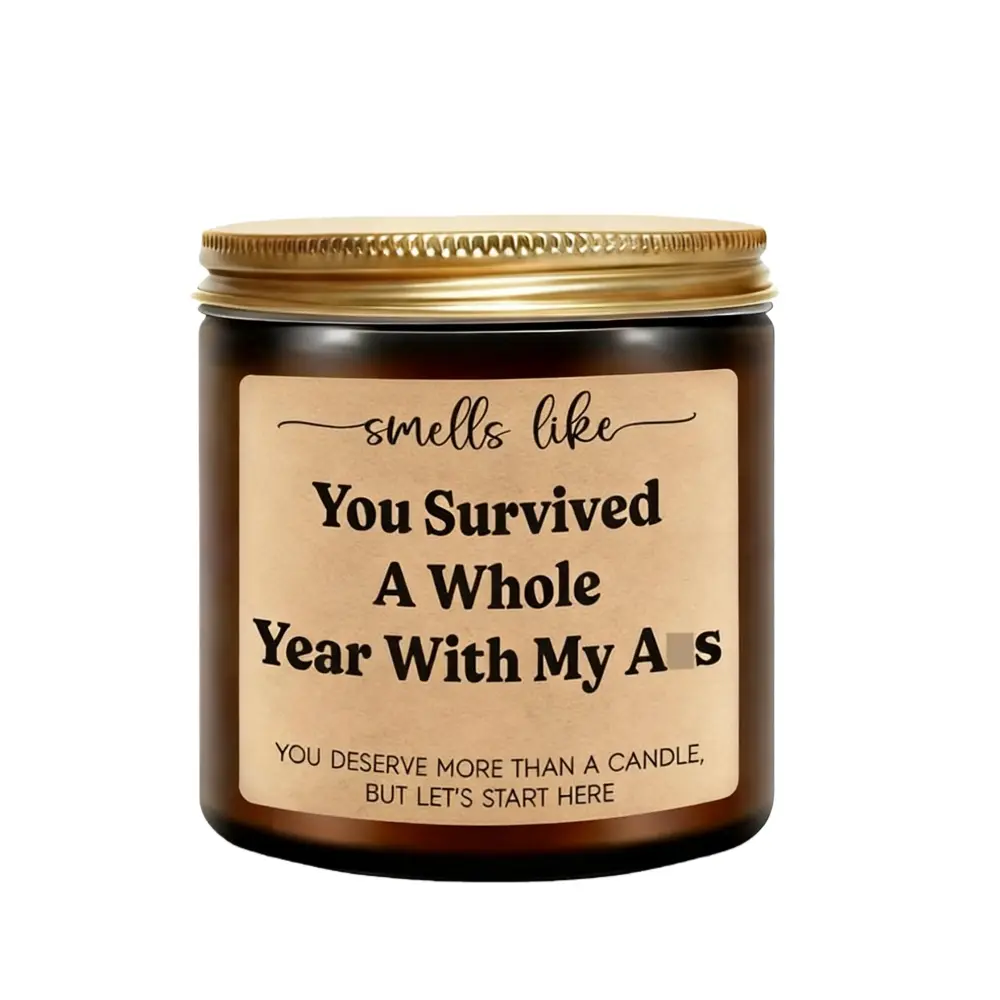Scented Candle, Floral Candle, romantic candle gift, 1st Anniversary Candle Gifts for Boyfriend, Girlfriend - 1 Year Anniversary Happy Gifts for Couple, Him, Her - First, One Year Wedding Anniv. Presents for Husband, Wife