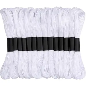 14 Skeins White Embroidery Floss, White Embroidery Thread, Friendship Bracelet String,  Stitch for DIY Making, Embroidery Crafts