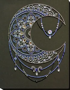 Bead Embroidery Kit - Moon pattern