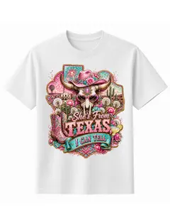 She's from Texas I can tell T-Shirt, Fashion Cotton, Full Size, Full Colors, For Women
