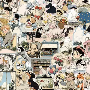 Cartoon Pattern Sticker, 50/1000pcs Waterproof Self Adhesive Decor Paper, Decor Sticker for Gift Greeting Card Water Bottle Laptop Phone, Ornaments, Art Stickers