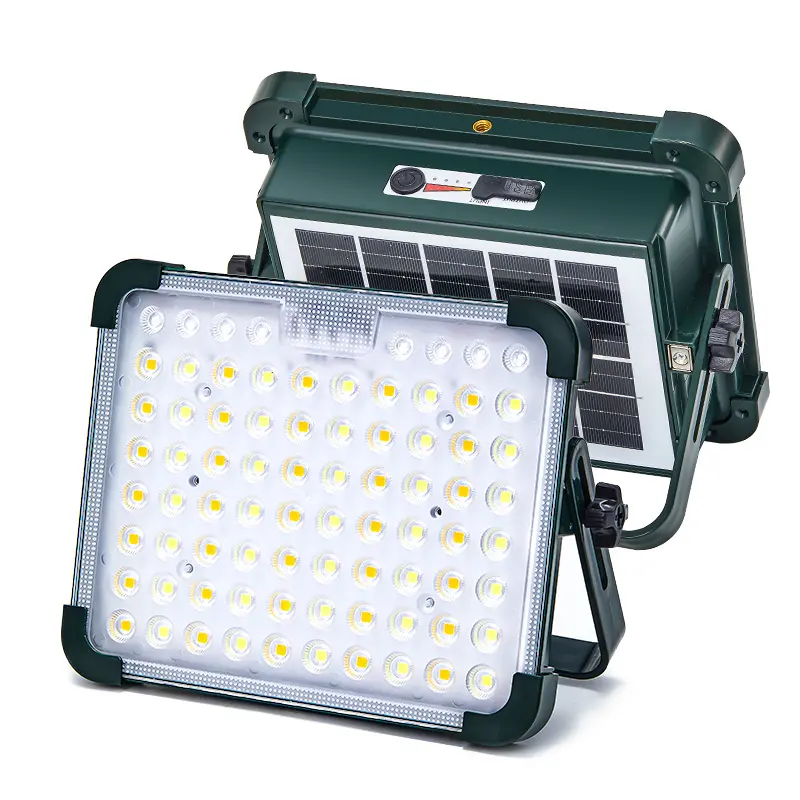 Qawtor Solar Work Light 10000LM, Rechargeable Camping Lantern with Side Flashlight, 6 Lighting Modes, 4800mAh Battery, Portable LED Emergency Light for Camping, Garage & Power Outages