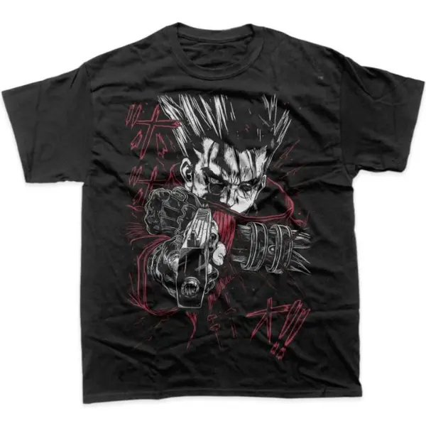 Vash the Stampede Shirt, Trigun Shirt, Anime Shirt, Graphic T-Shirt- Unisex Menswear & Womenswear - Streetwear Tops - Casual Cotton Crewneck Shortsleeve Tshirt