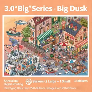 [THE BIG SERIES 4 SCENES IN ALL] 3D Scene Sticker DIY Cute Cartoon Creative Stickers for Scrapbooking Making DIY Decorative Stickers for Crafting