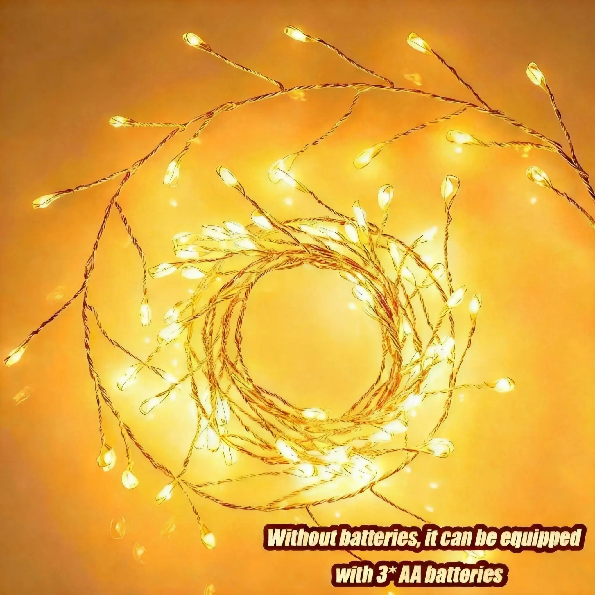 LED Battery Powered Copper Wire Fairy Lights, Garden Christmas Decoration, Festive Decoration, Warm Toned Led Christmas Lights, Starry Night String Light, Outdoor Twinkle Lights, Outdoor Decorative Lights, Perfect for Holiday Season