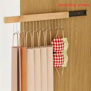 Pull Out Sliding Clothes Hanger for Wardrobe, Left Track Extension for Closet Organizers, Storage Solution for Belts, Ties, Scarves, Jewelry