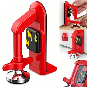 80dB Portable Travel Door Stopper with On/Off Switch, Security Alarm Non-Slip , Quickly Place Under Any Door, No Tools Easy Install, Discreet Wedge for Bedroom, Bathroom, Hotel Room, Sound Warning When Door Opens, Red