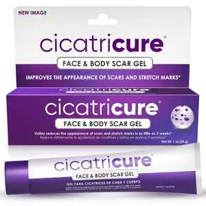 Face & Body Advanced Scar Gel, Scar Treatment for Old & New Scars, Fades Stretch Marks Away, Surgical Scars, Injuries, Burns and Acne Scar Treatment, For Adults & Kids, 1 oz (28g), 1-Pack