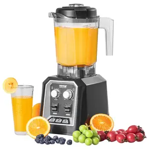 VEVOR Professional Blender with Shield, Commercial Countertop Blenders, 68 oz Plastic Jar Blender Combo, Stainless Steel 9 Speed 5 Functions Blender, for Shakes, Smoothies, Peree, and Crush IceVEVOR Super Brand Day