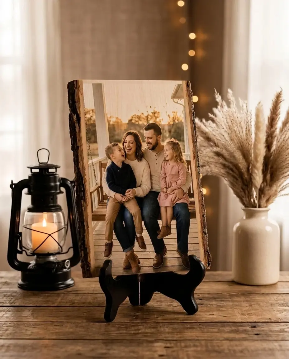 Personalized Custom Photo & Text Wood Sign for Any Occasion | Live Edge Plaque with YOUR Picture or Engraved Message Printed Edge-to-Edge | Gift for Mom, Dad, Couple, Family, Friend, Loved One