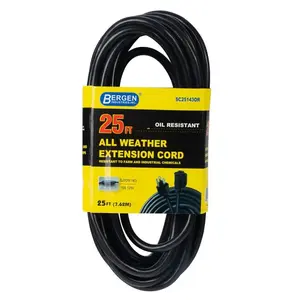 25 ft. 14/3 SJTOW 15 Amp/125-Volt All Weather Farm and Shop Extension Cord in Black
