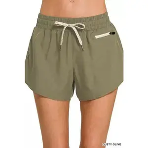 Zenana Soft Woven Lined Shorts With Zip Coin Pocket