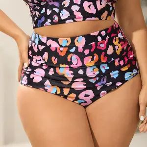 BlOOMCHIC Plus Size  Swim Bottoms Pattern Print Ruched Tight-Fit【M-6X】2026 Summer Pick for Mother's Day