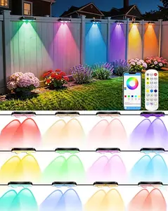 Outdoor Fence Lights 16 Pack, 100ft Smart RGB Outdoor Lights, APP, Remote Control, IP67 Waterproof LED String Light with Timer for Wall Deck Step Patio Railing Yard Stairs Pool Christmas Decor outdoorfun