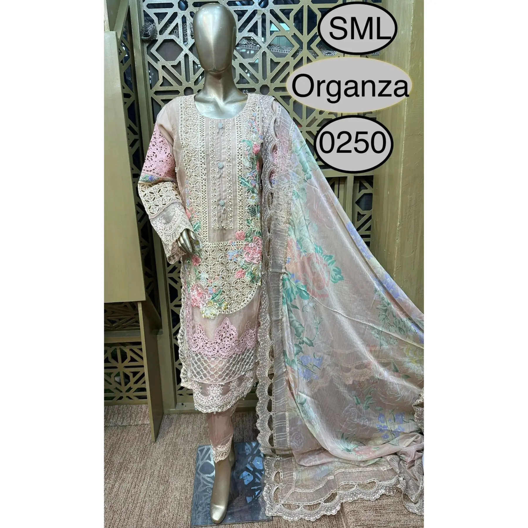 Luxury Organza Party Wear – 3-Piece Suit