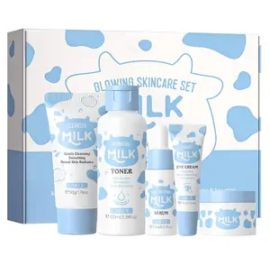 LAIKOU Skin Care Set, Skin Care Routine Kit for Women, Skincare Gift Set, Travel Size Toiletries with Milk Cleanser, Toner, Serum, Eye Cream, Face Cream Mother's Day Christmas Birthday Daughter Wife