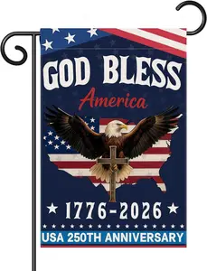 God Bless America Yard Sign United States 250th Anniversary Garden Flag 250 Years USA Banner 4th of July Double-Sided Waterproof Flag 12x18 Inch