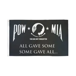POW-MIA (Some Gave All) 3x5ft Polyester Flag, Festive Party Decoration Supplies Banner, Bold Print, Dye-Subbed Design, Header Tape for Home Decor, Wall Hanging Backdrop