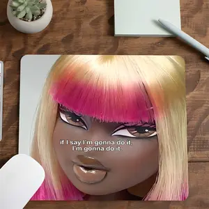 Inspirational Quote Sassy Meme Mouse Pad, Cute Cartoon Girl Square Desk Mat, Aesthetic Desktop Decor, Rubber Anti-slip Lockedge Work Pad, Small Size Gaming Mouse Pad for Laptop Desktop Computer Office Work