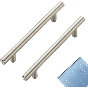 30 Pack 7.38'' Cabinet Pulls Brushed Nickel Stainless Steel Kitchen Drawer Pulls, Cabinet Handles 7-3/8” Length, 5” Hole Center with Mounting Template