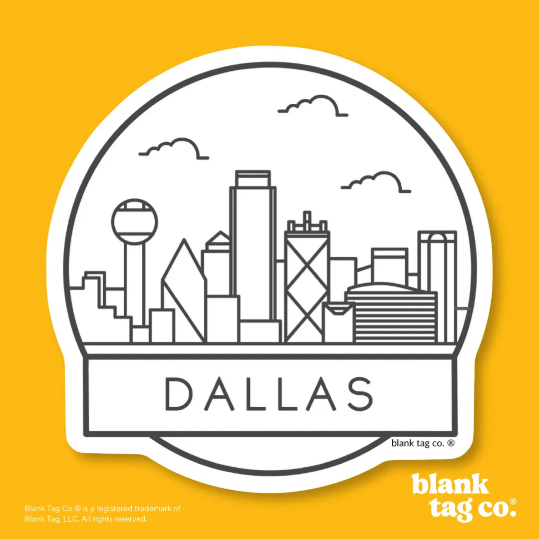 Blank Tag Co.® Waterproof Sticker - Dallas Cityscape