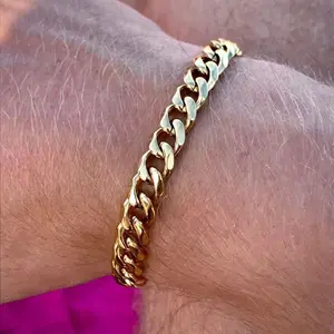 3 5 7mm Width New Cuban Chain Men Bracelet Classic Stainless Steel Chain Bracelet For Men Women Jewelry Party Gift