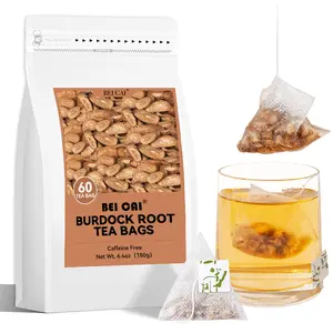 High-Quality Burdock Root Tea Bags, 60 Bags in Total, Weighing 6.4 Ounces. This Herbal Tea Contains No Additives Or Caffeine, Making It Perfect for an Afternoon Tea Or As a Gift