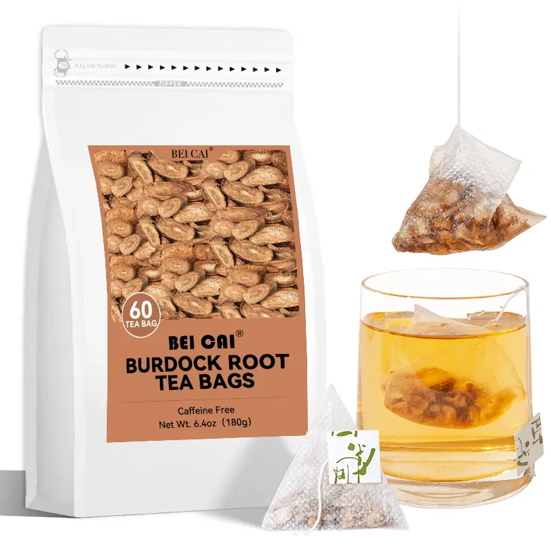 High-Quality Burdock Root Tea Bags Beverage - 60 Bags, 6.4 oz, Additive-Free, Caffeine-Free, Ideal for Afternoon Drinks or Gifting