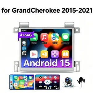 Android 15 Car Stereo GPS Navigation 4+64G for GrandCherokee 2015-2021 with Carplay Android Auto 8.4in Touchscreen Car Radio with Bluetooth Wifi FM/RDS SWC Mirror Link Split Screen + AHD Camera