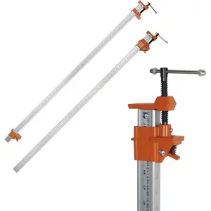 2-Pack 48-inch Bar Clamps, 330LB Load Limit with Built-in Ruler, 90 °   Angled Jaws for DIY Projects & Cabinet Installation