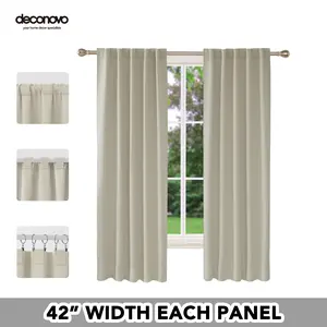 Deconovo 42W Blackout Curtains 2 Panels Thermal Insulated Back Tab and Rod Pocket Room Darkening Deconovo 42W Blackout Curtains 2 Panels Thermal Insulated Back Tab and Rod Pocket Room Darkening
