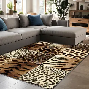Leopard Print Floor Mat, 1 Count Non-slip Soft Floor Carpet, Decorative Area Rug for Home Living Room Bedroom Hotel Dormitory, Animal Print Rug