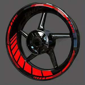 Essential for radical changes! 21/18-inch reflective motorcycle wheel hub PVC stickers, universal for 21-inch front wheels and 18-inch rear wheels of motorcycles, cool striped wheel hub inner steel rim decorative spokes