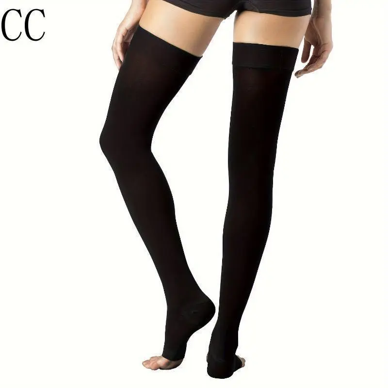 20-30 MmHg Compression Stockings For Men And Women, Thigh High Length, Dot-Top, Open Toe, Opaque Fabric Spandex Womenswear Comfort Nylon Festival Party grip socks Knit Bridal thigh high socks 20-30 MmHg Compression Stockings For Men And Women, Thigh High Length, Dot-Top, Open Toe, Opaque Fabric Spandex Womenswear Comfort Nylon Festival Party grip socks Knit Bridal thigh high socks