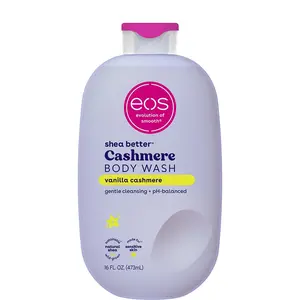 eos Shea Better Cashmere Body Wash, Vanilla Cashmere, Moisturizing and Nourishing, pH Balanced Creamy Gel Formula, Paraben & Phthalate Free, Sensitive Skin,16 fl oz