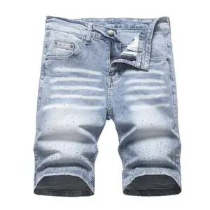 JUNBAOSS Men's Slim Fit Stretch Denim Shorts Ripped Skinny Jean Shorts for Men, Fashion Straight Comfort Flex Waist Short Jean fathersdaygift Menswear