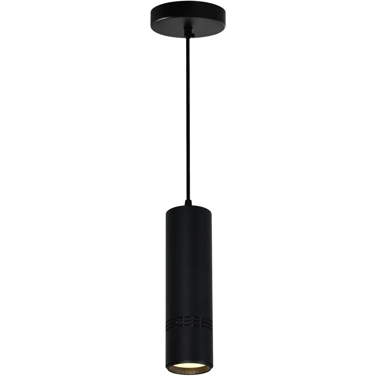 CWI Lighting Stowe LED 3 inch Black and Wood Down Mini Pendant Ceiling Light 7117P3-1-101-B