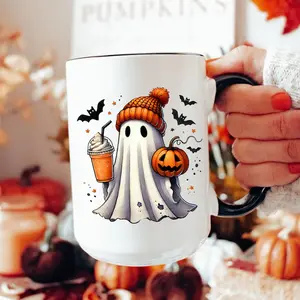 Halloween Ghost Coffee Mug, Halloween Housewarming Gift, Cute Spooky Ghost Halloween Mug, Fall Coffee Lover Gift, Coffee Lover Halloween Mug