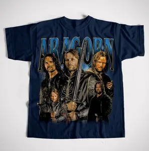 Unisex Aragorn Bootleg, Shirt Retro Fantasy Hero Tee, Strider Aesthetic Graphic T-Shirt, 2000s Style Vintage Print, Middle-earth Fan Gift