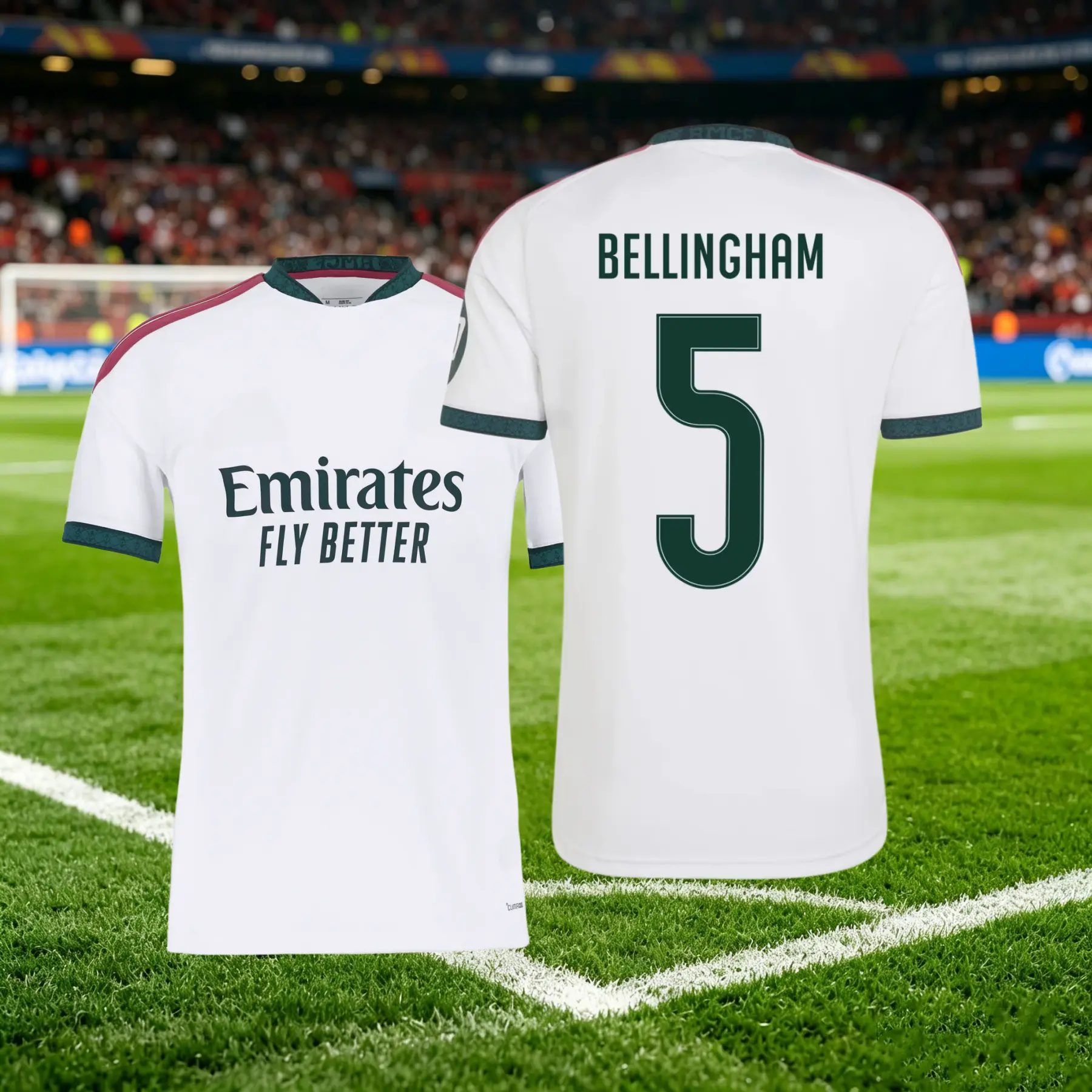 26 27 Home White Short Sleeve Soccer Jersey 5# Bellingham Football Jersey