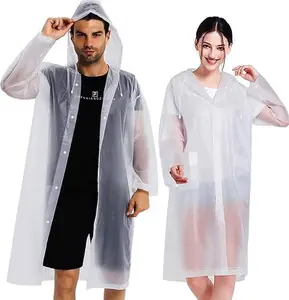 Reusable Rain Poncho 2 Pack – EVA Waterproof Raincoats for Men & Women, Lightweight Hooded Rain Jackets