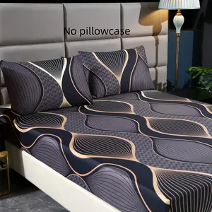 3-piece Set 100% Polyester Brushed Striped Bed Sheet Set, Includes One Bed Sheet + Two Pillowcases, No Filling Included