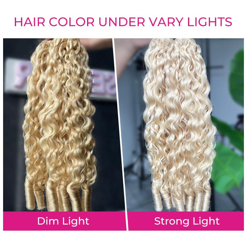 ISEE HAIR 613 Blonde Crochet Human Hair Extensions Body Wave – Pre-Looped Boho Braids Hair, Knotless Crochet Braids, Goddess Protective Style, Natural Volume Hair Summer Styles #SoHoChic #TikTokShopBackToSchool